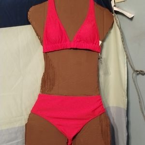 CUPSHE Red one piece wrap a round swimsuit